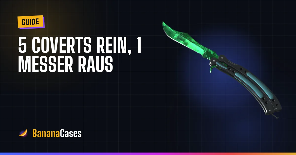 Butterfly Knife Gamma Doppler auf dem Cover des BananaCases-Guides zum Messer-Trade-up