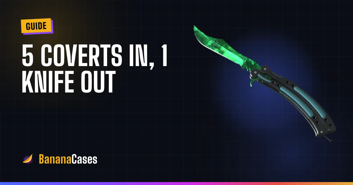Butterfly Knife Gamma Doppler on the BananaCases knife trade-up guide cover