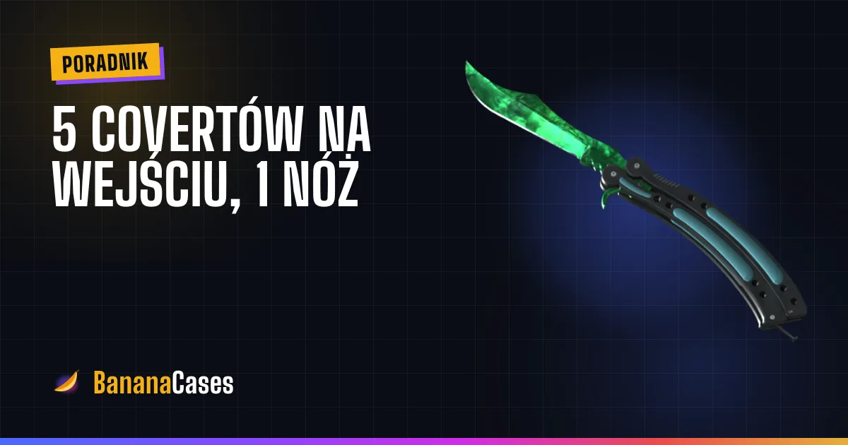 Butterfly Knife Gamma Doppler na okładce poradnika BananaCases o trade-upie na nóż