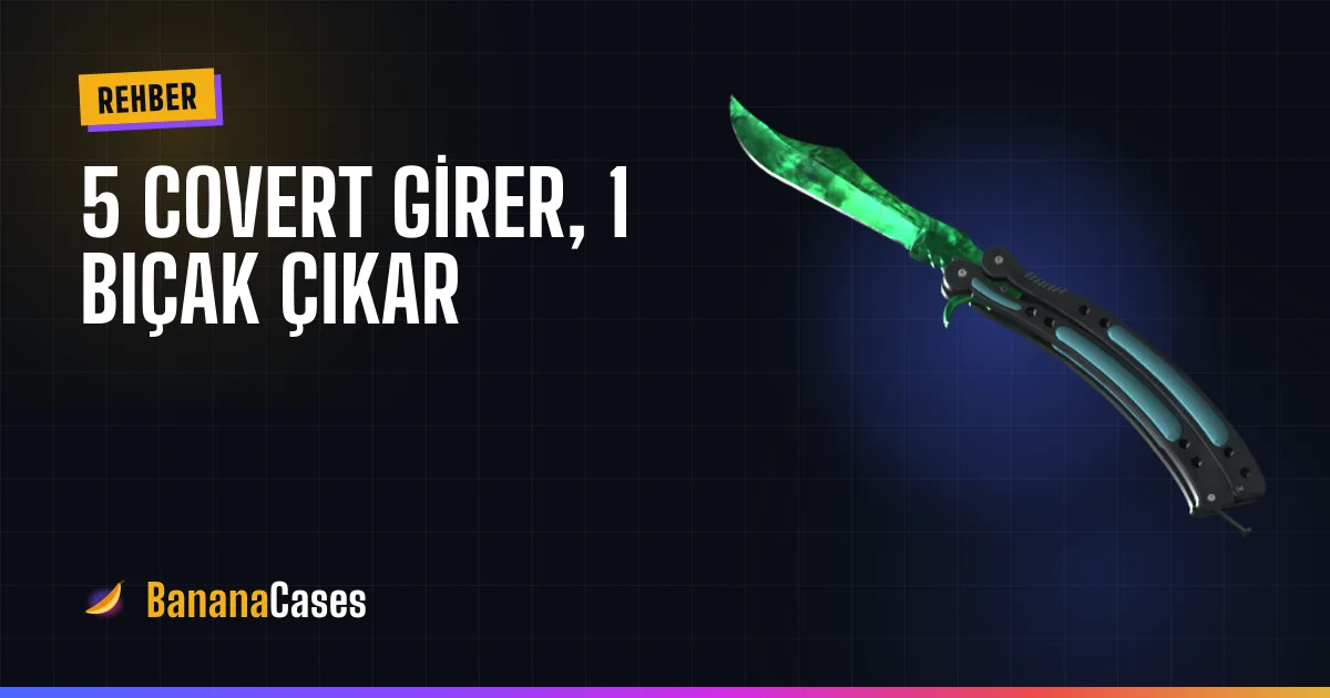 BananaCases bıçak trade-up rehberinin kapağında Butterfly Knife Gamma Doppler
